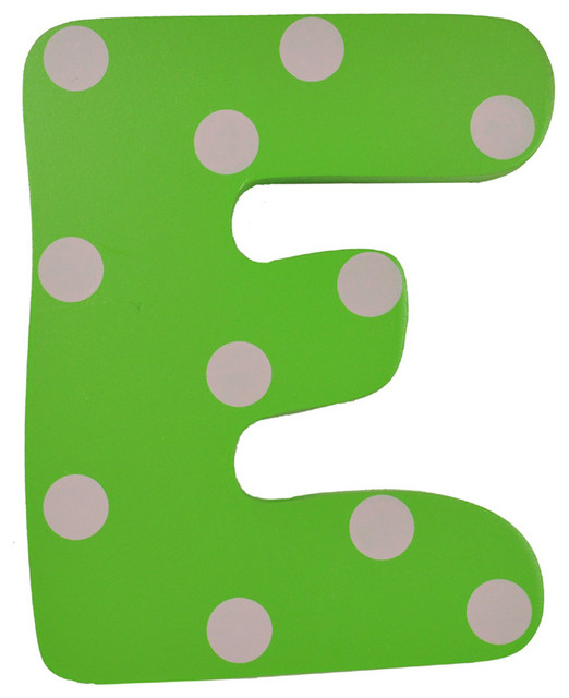 Green Polka Dot Wall Letter - E - Modern - Wall Letters - by ...