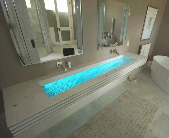 Surf Sink Floating Glass and Concrete Sink - contemporary ...