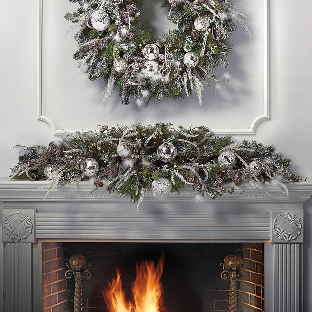 let it white pre decorated christmas mantel swag let it white pre decorated christmas mantel swag