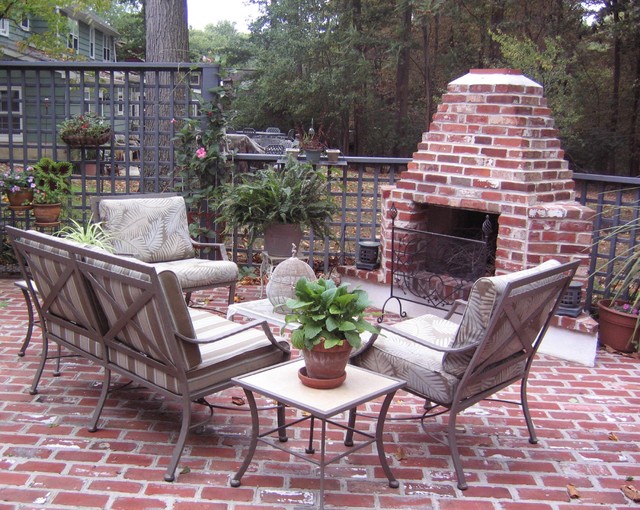 Outdoor brick fireplace - Traditional - Patio - philadelphia - by ...