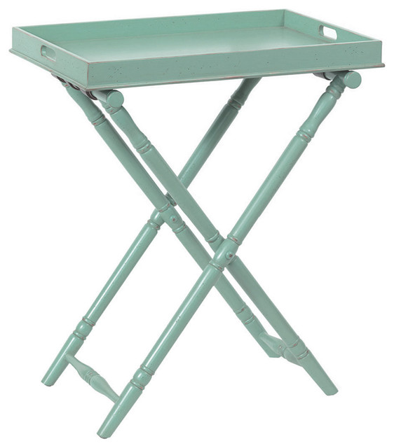 Devon Butler Beach Style Folding Tray Table Turquoise 36"H Beach Style Tv Trays new york