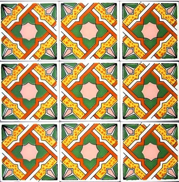 Hand Painted 4" x 4" Decorative Ceramic Tiles Contemporary Tile