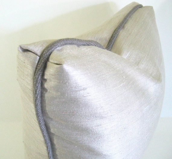 Taupe Turkish Corner Pillow Cover Contemporary Decorative Pillows