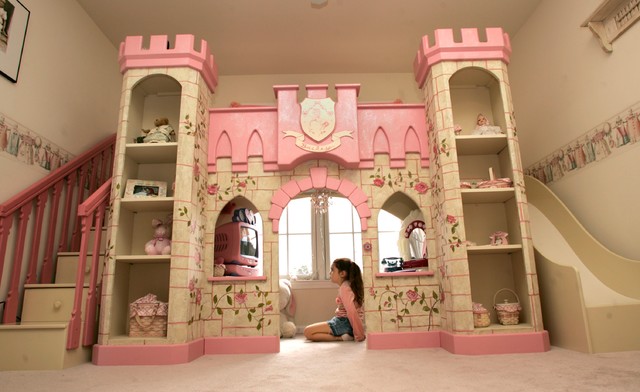 Girls Castle Bed with Slide