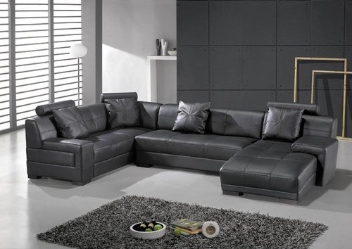 3 Piece Leather Sectional Sofa With Chaise