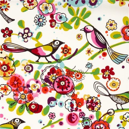 White Bird Paradise Fabric Larkspur Alexander Henry USA - Fabric - By ...