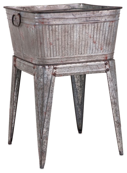 Industrial Galvanized Wash Tub on Stand Decor ? More Info