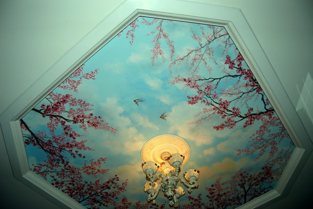 Cherry Blossom Trees Ceiling Mural by Tom Taylor of Wow Effects contemporary-