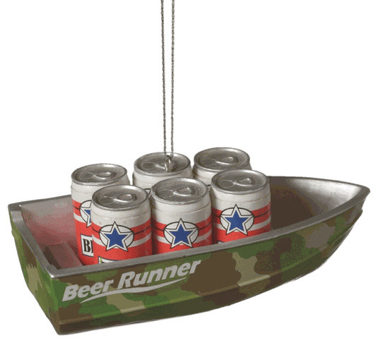 beer runner camouflage boat christmas tree ornament lake beer runner camouflage boat christmas tree ornament lake