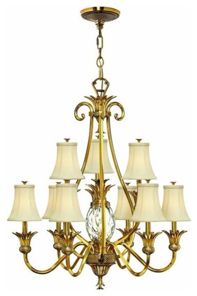 Hinkley Lighting 4887BB 2 Tier 9 Light Chandelier Plantation Collection traditional-chandeliers