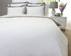 400 Thread Count Inspired Hotel Collection Border Duvet, The Linden Gray modern-duvet-covers