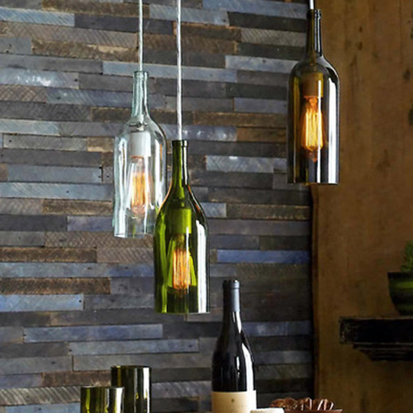 Recycled Wine Bottle Pendant Lamp Industrial Pendant Lighting