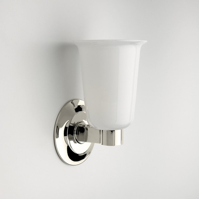 Butler Wall Mounted Single Arm Sconce with White Glass Shade ...