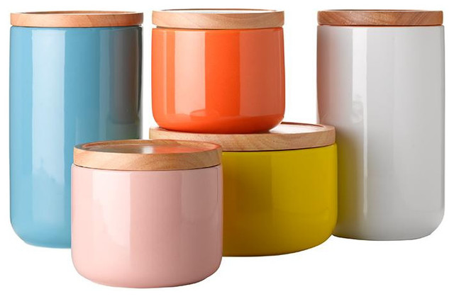 General Eclectic Canisters - Contemporary - Kitchen Canisters And Jars ...