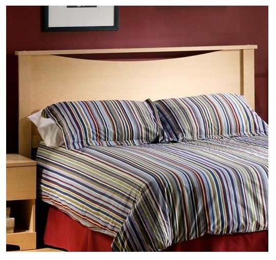 Maple Stained Headboard w Sloping Detail Contemporary Headboards