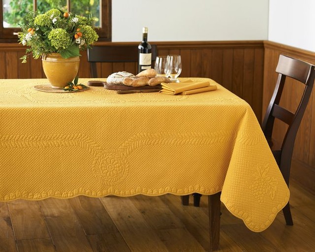 Grape Scallop Boutis Tablecloth Traditional Tablecloths by WilliamsSonoma