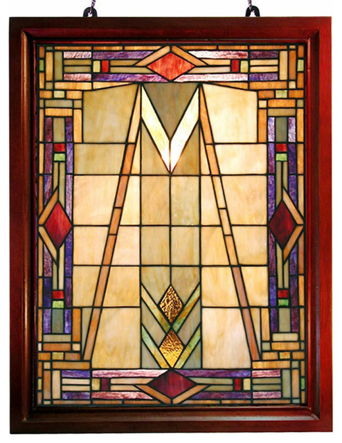 Tiffany Style Mission Glass Window Panel Craftsman Stained Glass Panels By Warehouse Of