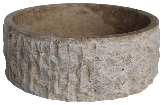 ... Vessel Sink, Noce Travertine - Rustic - Bathroom Sinks - by TashMart