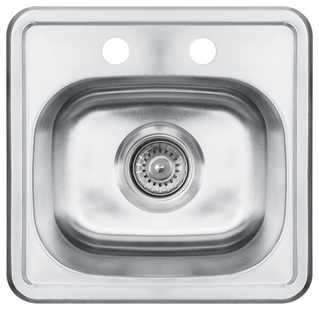 AKDY 6" Depth AGZT1515A162 Stainless Steel Single Bowl Top Mount Sink