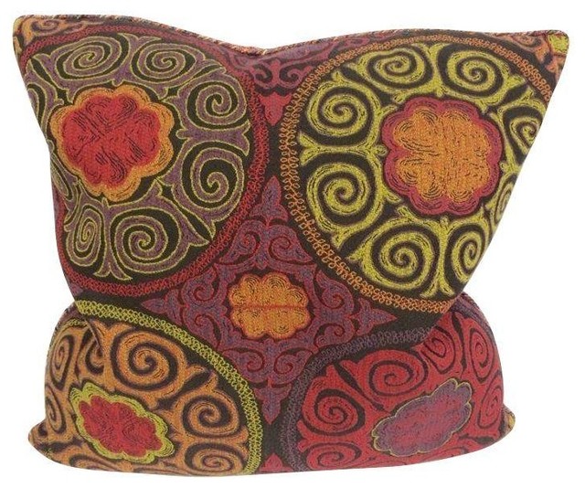 Pre-owned Jewel Toned Oversized Accent Pillow - Contemporary - Decorative Pillows