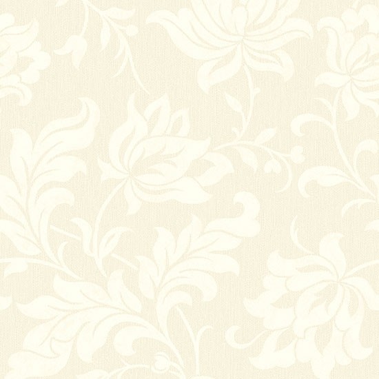 Adeline Floral Pattern Wallpaper, Cream, Sample - Contemporary