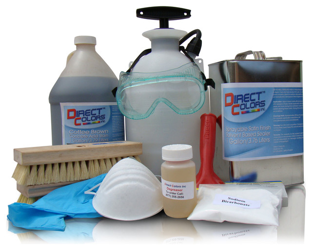 DIY Concrete Acid Stain Kit, Desert Amber, Sprayable Satin Finish