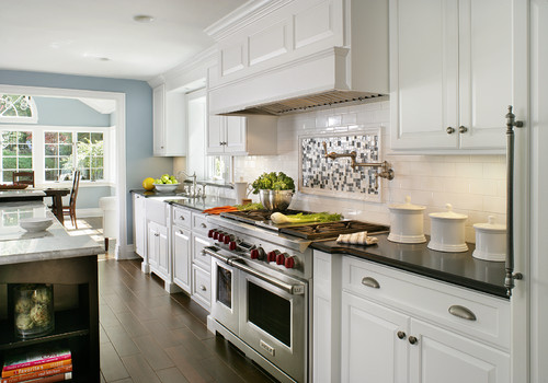Blue Kitchens with White Cabinets