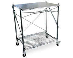 Metro Mobile Folding Table industrial-kitchen-islands-and-kitchen-carts
