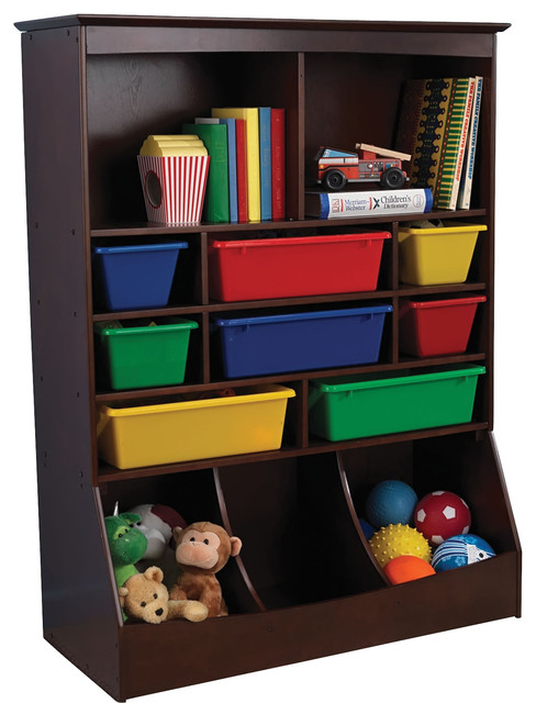 toy storage unit with bookshelf