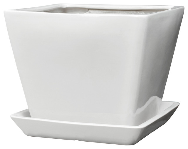 Trossö Plant Pot with Saucer Contemporary Indoor Pots And Planters
