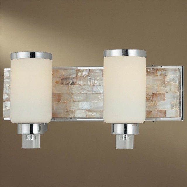 Mother of Pearl Bath Light 2 Lt. Lamp Shades by Shades of Light