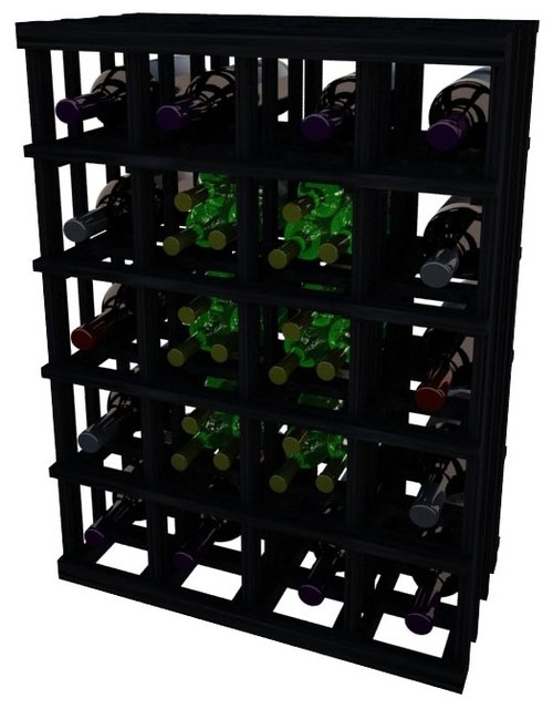 Magnum Bottle Rack; Vintner Allheart Redwood, Midnight Black 3 Foot