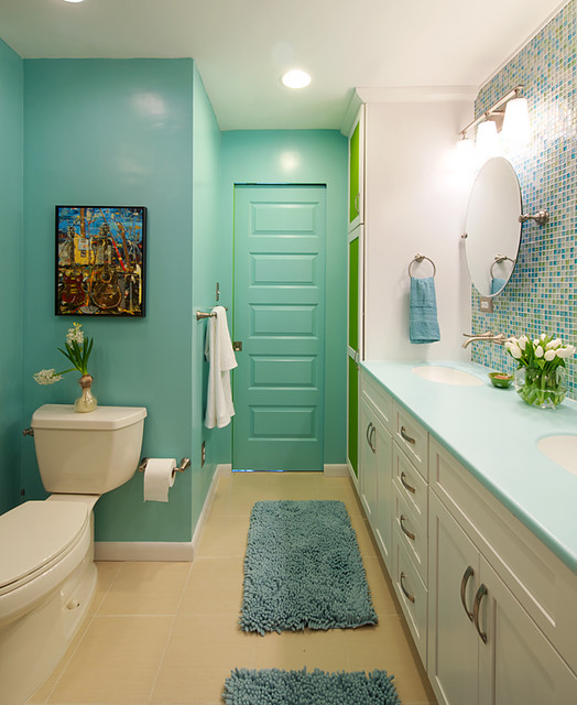 Colorful and Modern Bathroom - contemporary - bathroom - dc metro ...