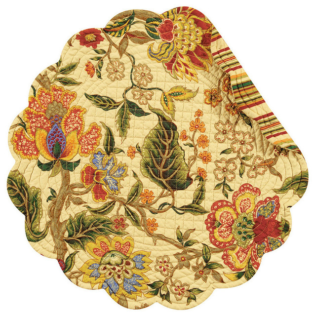 Vivienne Round Placemat Traditional Placemats by Simply Quilt Crazy