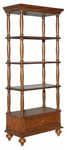  Shoppe Solid Wood Birmingham Etagere in Whiskey traditional-bookcases