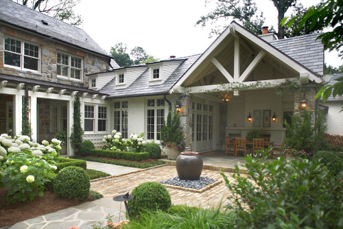 White Exterior with Stone Accents