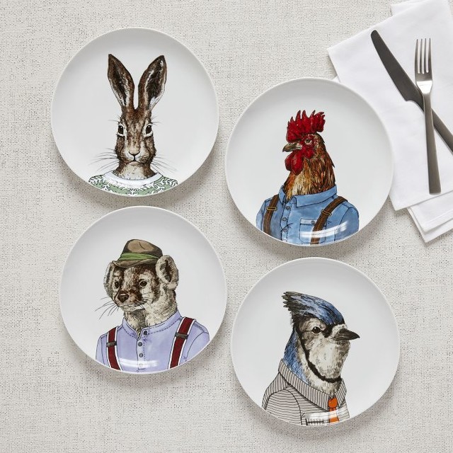 Dapper Animal Plate Eclectic Dinner Plates by West Elm