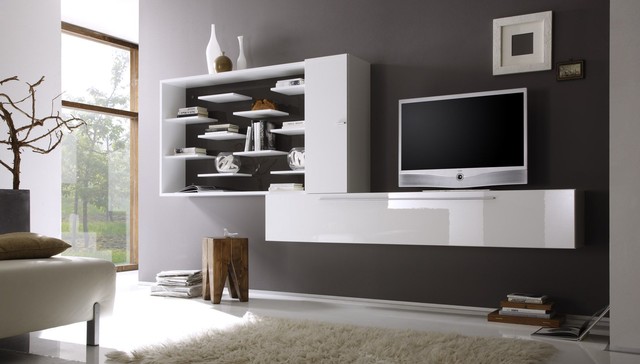 Modern Wall Unit TV Media Entertainment Center Jazz Composition 3 ...