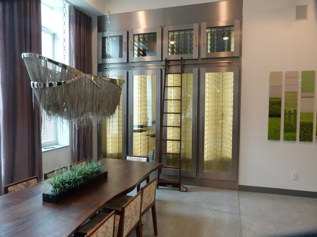 Metal and Glass contemporary-wine-cellar