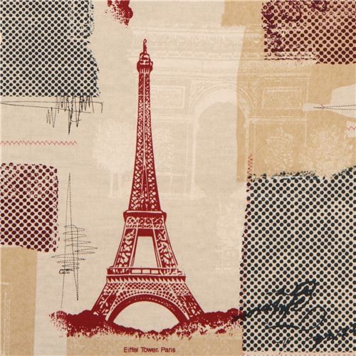 linencoloured Paris Eiffel Tower fabric Timeless Treasures Fabric