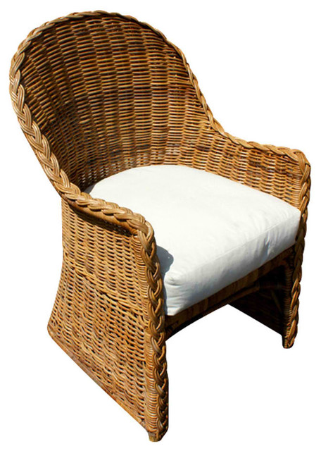 Rattan Woven High Back Chairs - Modern - Outdoor Lounge Chairs - new