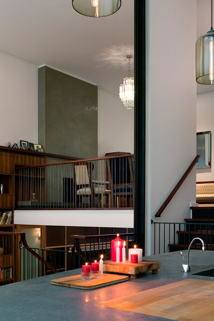 double-wide townhouse renovation modern kitchen