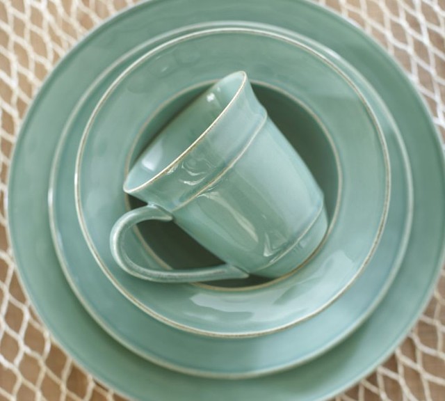 Cambria Dinnerware, Turquoise Blue Contemporary Dinnerware by