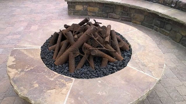 custom oak steel logs contemporary fire pits denver custom oak steel logs contemporary fire pits denver