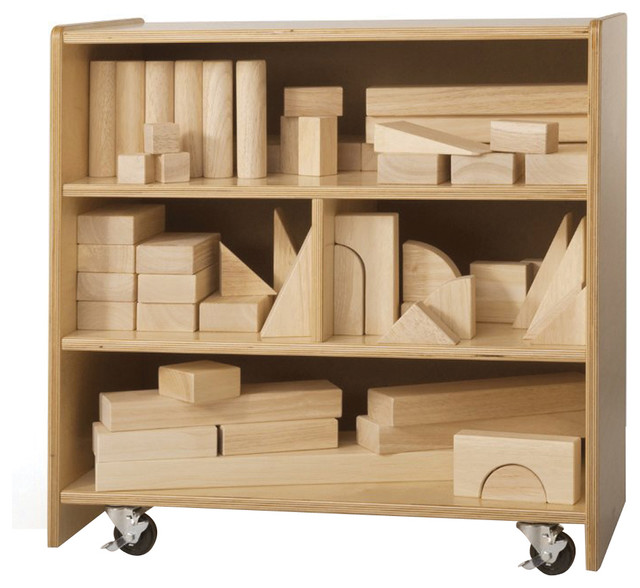 Whitney Brothers Home Classroom Kids Mobile Small Wooden Block Storage