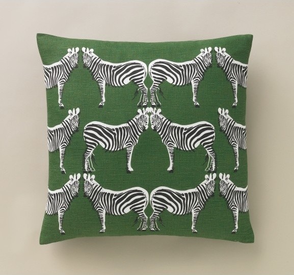 Zebra Kelly Green Pillow - Eclectic - Decorative Pillows - by DwellStudio