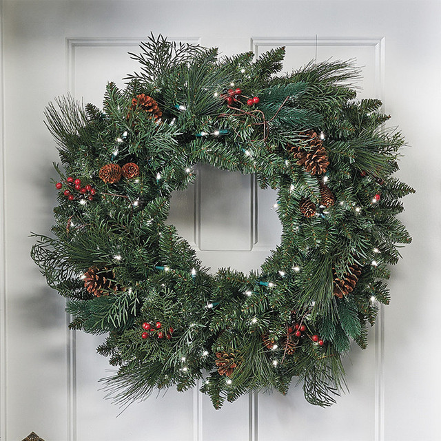 classic pre lit christmas wreath christmas decor classic pre lit christmas wreath christmas decor