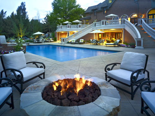 Traditional Pool by Denver Landscape Architects & Landscape Designers Lifescape Colorado.