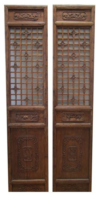 Carved Wood Chinese Doors, Pair - $5,500 Est. Retail - $2,875 on 