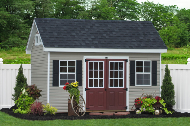 8x14 Premier Garden Shed in Vinyl - Traditional - Garage And Shed 